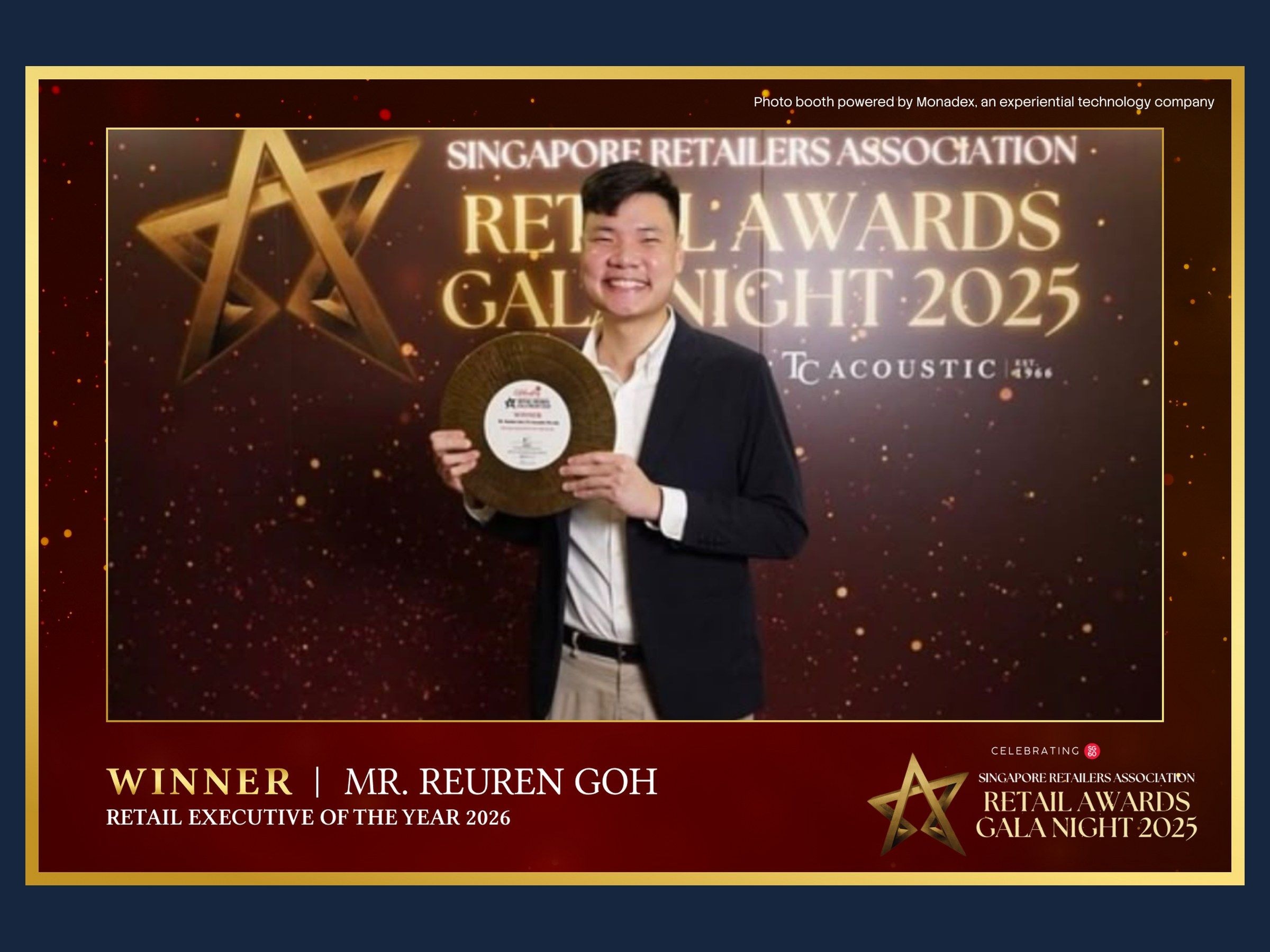 Winner frames personalized with each award and name, printed on the spot